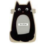 Dárkové předměty s kočkama - Dřevěný fotorámeček tvarovaný Feline Fine Černá kočka