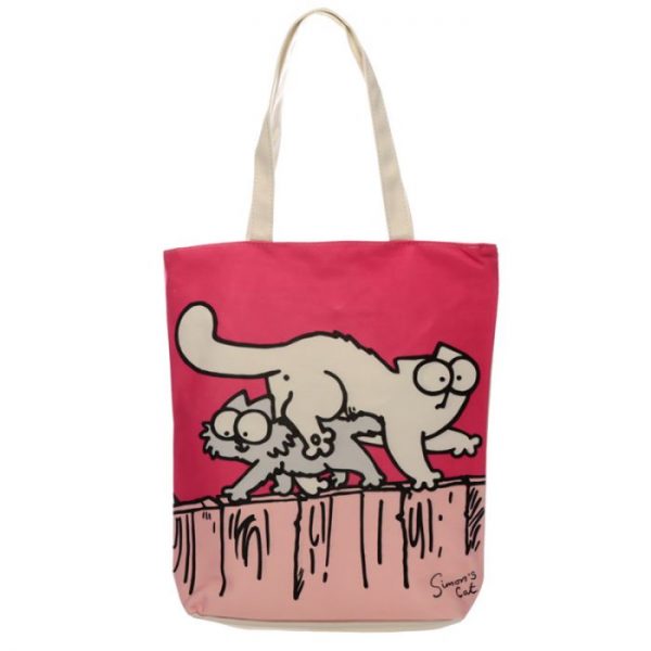 New Pink Simon's Cat Znovupoužitelná bavlněná taška 1 - pro milovníky koček